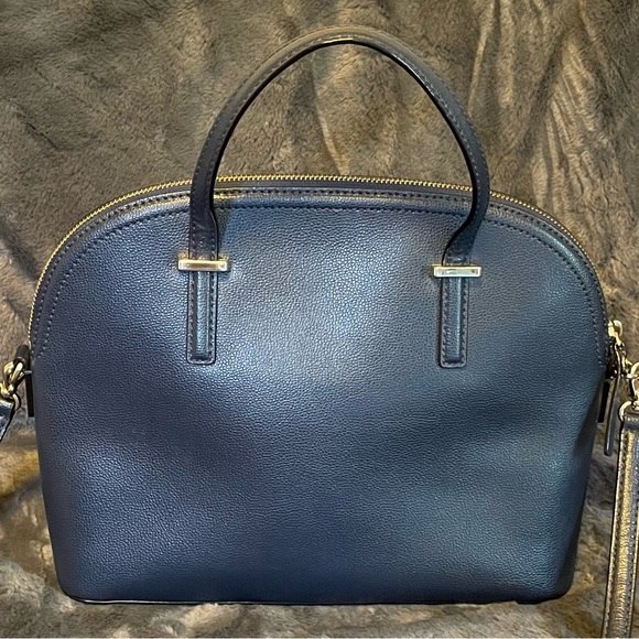 Kate Spade Handbag Patterson Drive Carli Dome Pebbled Leather Oceano Navy - Picture 3 of 12